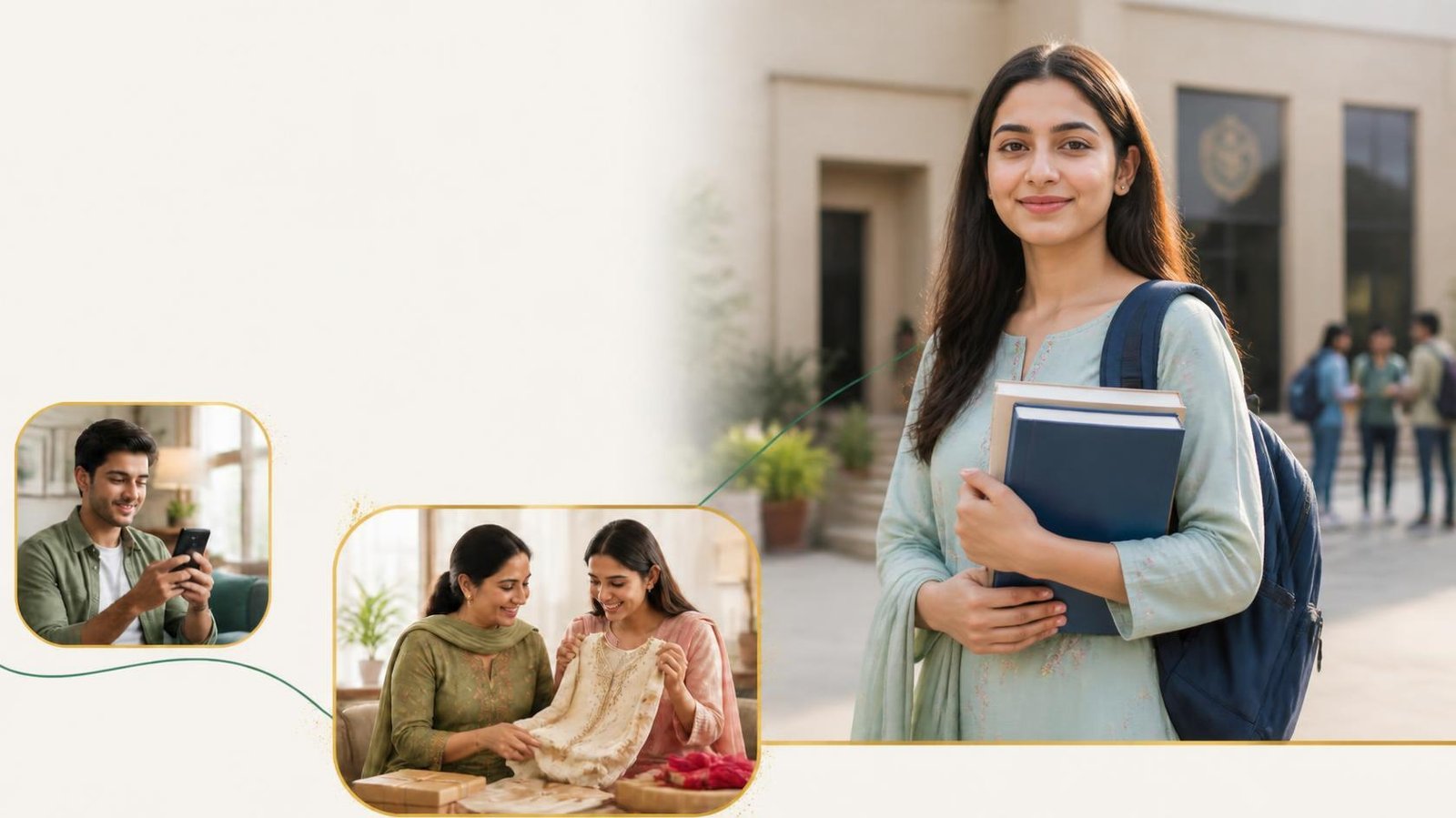 University student whose family supports her education